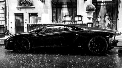 wallpaper rain lamborghini aventador sports car performance car wheel supercar black and