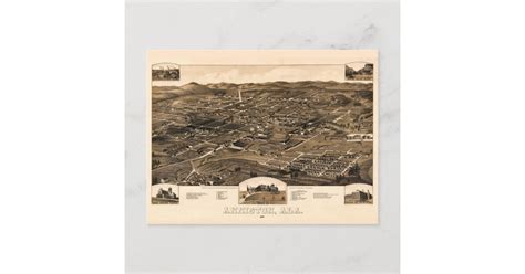 Vintage Map Of Anniston Alabama 1887 Postcard Zazzle