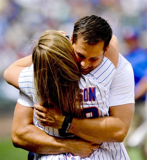 olympic gymnast shawn johnson gets engaged after throwing first pitch at cubs game for the win