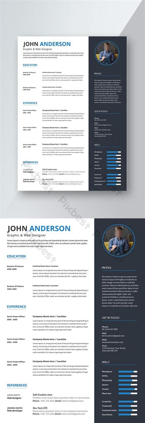 Utilize professional font styles and sizes. Professional cv resume template | Word DOC Free Download ...