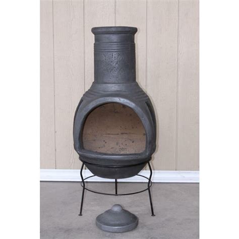 Gardeco Tosca Mexican Chimenea Extra Large Light Grey Inc Stand And