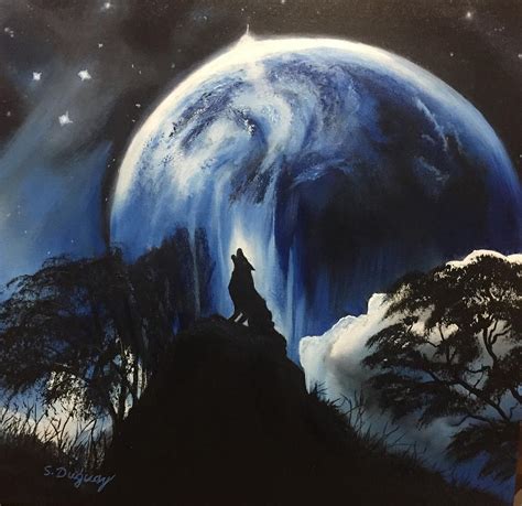Full Wolf Moon Painting By Sharon Duguay Fine Art America