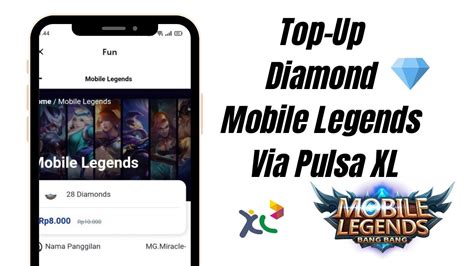 Cara Top Up Diamond Mobile Legends Via Pulsa Xl Inwepo
