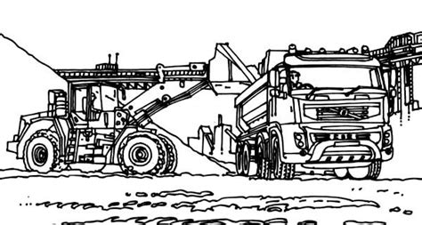 Vtn Tractor Working In Digger Coloring Page Coloring Pages Online