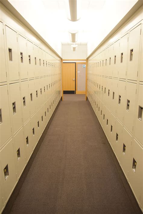 School Hallway With Lockers And People