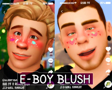 E Boy Blush And Facepaint 17 Swatches All Ages All Genders Sims 4