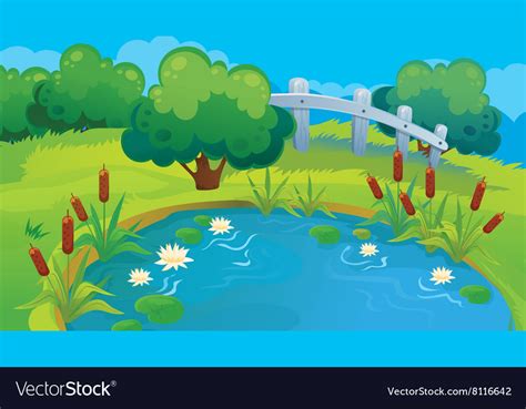 Country Background Of Pond Royalty Free Vector Image