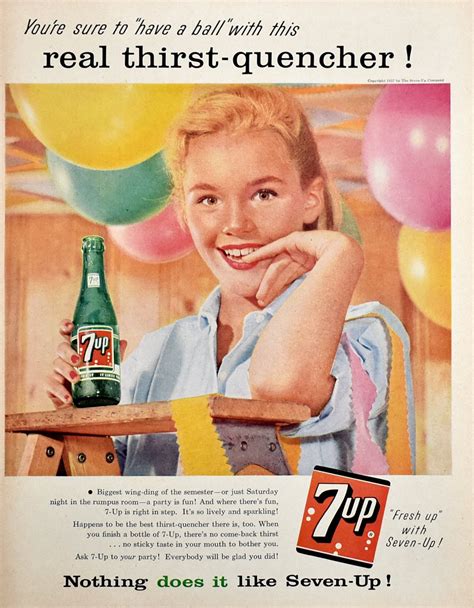 1957 7 Up Soda Ad 50s Themed Party Decor Vintage Ads Etsy