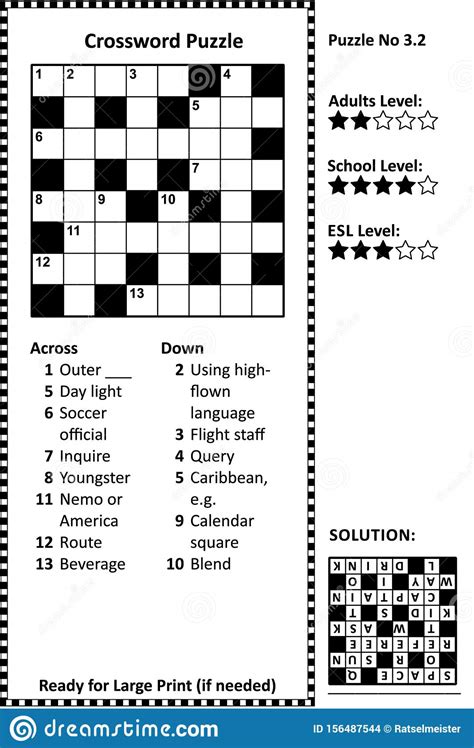 If you get stumped on any of them, not to worry, of course we will give you the answers! Crossword Puzzle, Large Print, Quick Style, Family ...