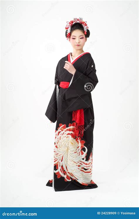 muchacha japonesa del kimono imagen de archivo imagen de encantador maquillaje 24228909