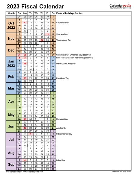 Printable Fiscal Year 2023 Calendar Printable World Holiday