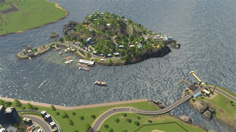 Small island community. First time using ferries. : CitiesSkylines
