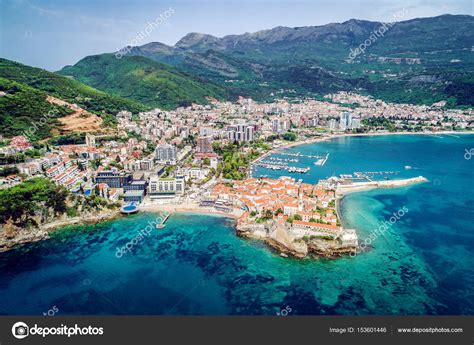Experience during your holidays the best activities at iberostar's hotels in budva. Budva, Montenegro. Luchtfoto — Stockfoto © ozimicians ...