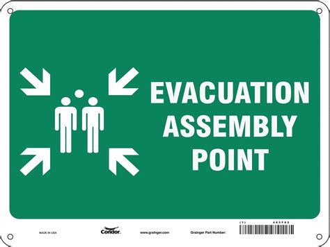 Condor Safety Sign Evacuation Assembly Point Sign Header No Header