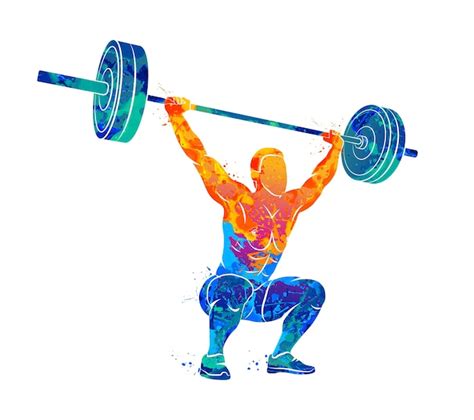 Premium Vector Abstract Strong Man Lifting Weights Powerlifting