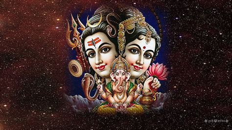 Hd Wallpaper Shiva Parvati Ganesh Siva Ganpati Ganesha Goddess 3d