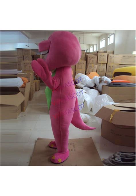 Cosplay Barney Dinosaur Mascot Costumes Halloween Movie Adult Size