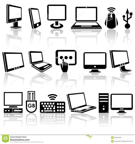 Download this free icon in svg, psd, png, eps format or as webfonts. Computer Vector Icons Set. EPS 10. Stock Vector ...