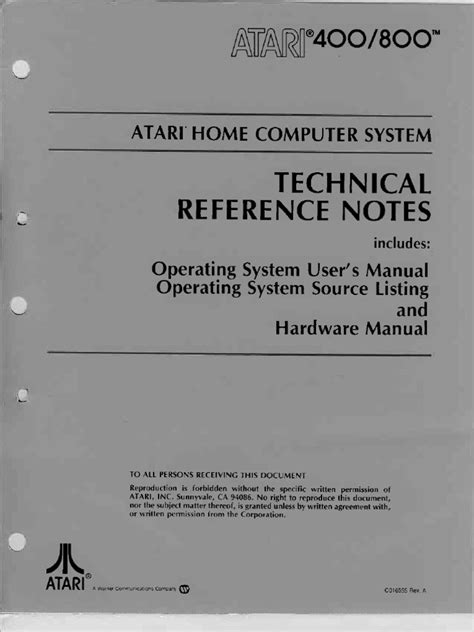 Your specific model's manual will have more information if you are unsure for your case. Atari 800 Operating System Manual, part 1 of 4 | Computer ...