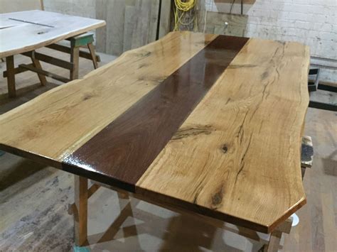 Oak And Walnut Combination Rustic Dining Table Rustic Dining Decor