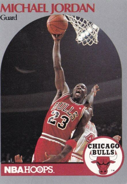 1990 91 Nba Hoops Michael Jordan 65 Great Dunking Photo Ebay