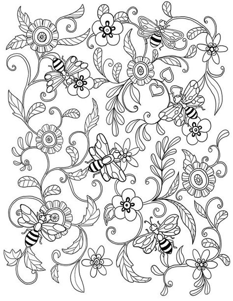 Honey Bee Adult Pages Coloring Sketch Coloring Page