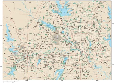 Dallas Fort Worth Metro Area Wall Map By Map Resources