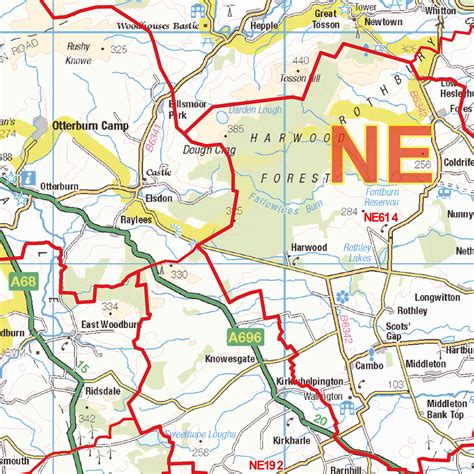 Newcastle Ne Postcode Wall Map Xyz Maps