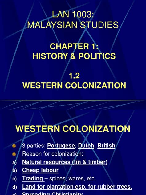 Chapter 12 Western Colonization Pdf Malaysia British Empire