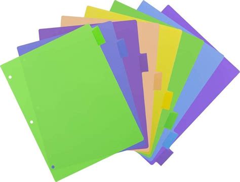 Amazon Basics 3 Ring Binder Dividers With 8 Tabs Plastic Binder