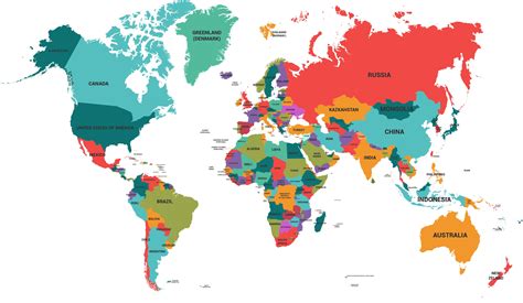 Descargar Mapa Político Del Mundo Con Nombres De Países Vector