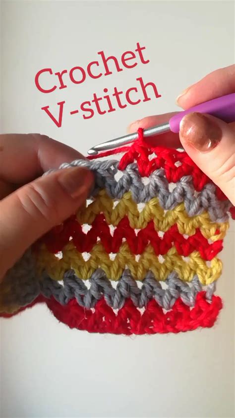 V Stitch Crochet Crochet Stitches For Beginners Crochet Diy Diy