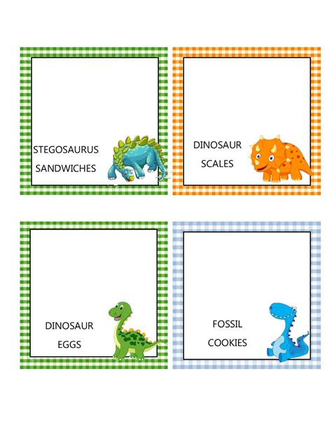Free Printable Dinosaur Party Food Labels Printable Templates