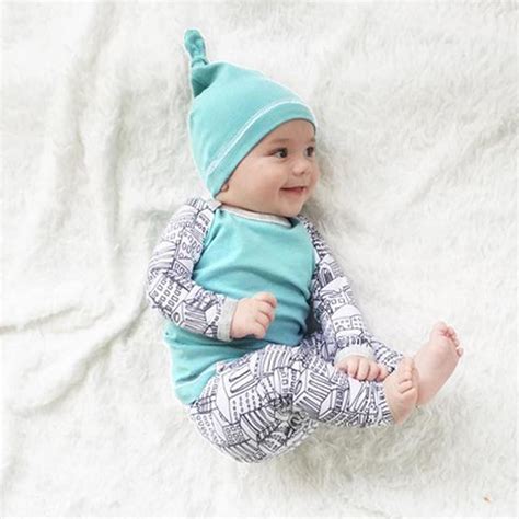 3pcs Newborn Clothes Baby Boy Set Outfits Infant Suits Long Sleeve Top