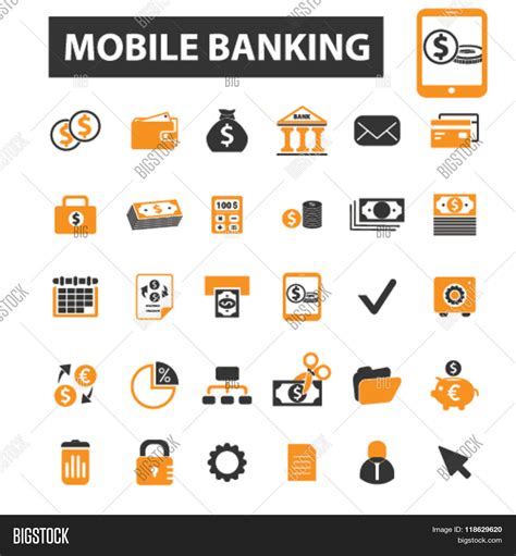 Mobile Banking Icons Mobile Vector And Photo Bigstock