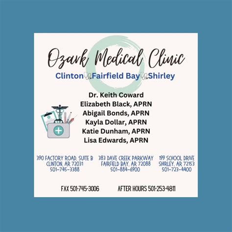 Ozark Medical Clinic Clinton And Fairfield Bay Clinton Ar