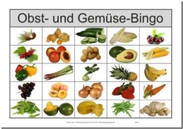 Unikatowe, personalizowane i ręcznie robione przedmioty z artykuły papiernicze i na przyjęcia naszych sklepów. 25 Felder Bilder-Bingo Obst und Gemüse | Spiele für ...