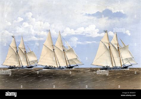 Yacht Race Of 1866 Victory Of The Henrietta Over Fleetwing And Vesta