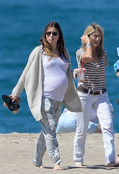 Pregnant Jessica Biel On The Beach Pictures POPSUGAR Celebrity Photo