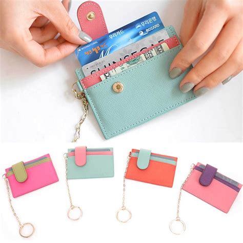 Women Slim Holder Genuine Leather Credit Card Case Business Card Wallet