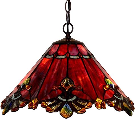 Bieye L Baroque Tiffany Style Stained Glass Ceiling Pendant Light With Inches Wide