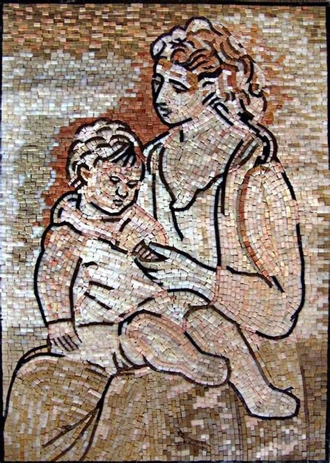 Pablo Picasso Mother And Child Mosaic Reproduction Mosaic