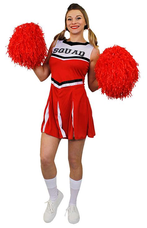 Ladies Red Cheerleader Costume I Love Fancy Dress