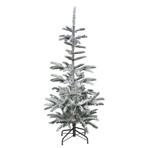 75 Slim Flocked Noble Fir Artificial Christmas Tree Unlit