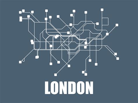 London Subway Map Digital Art By Naxart Studio