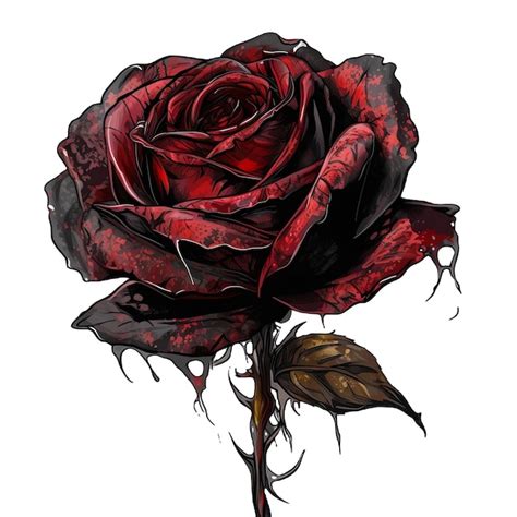 Premium Ai Image Gothic Roses Watercolor Illustration