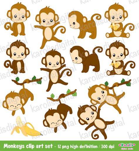 Cute Monkey Clip Art Preview Cute Monkeys Digi Hdclipartall 32804 The