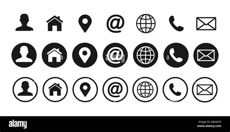 Contact Us Icons Web Icon Set Vector Illustration Stock Vector Image