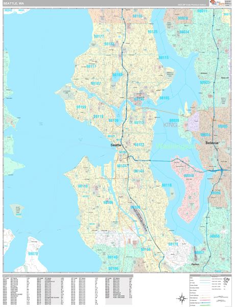 Seattle Washington Zip Code Maps Premium