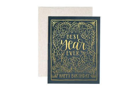 Best Year Ever Illustrated Card 1canoe2 Etsy Greeting Card